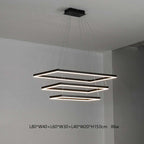 Arisha Suspension Rectangulaire Nordique, Métal/Acrylique, Noir, Chambre à Coucher/Salon - Neutralighting