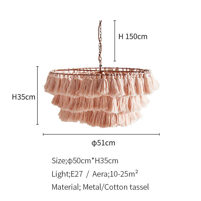 Ritta Suspension Nuage Retro, Metal/Tissu, Rose/Beige/Violet, Salon - Neutralighting