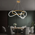 Xania Suspension Courbe/linéaire LED Postmoderne. Métal. Or/Noir. Salon - Neutralighting