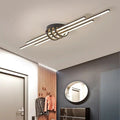 Ray Plafonnier Linéaire Minimaliste, Métal/Gel de Silice, Noir/Blanc, Salon - Neutralighting