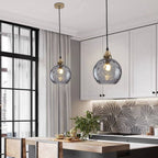 Water Ripple Suspension Boule Moderne Verre Rouge/Vert/Bleu Salon - Neutralighting
