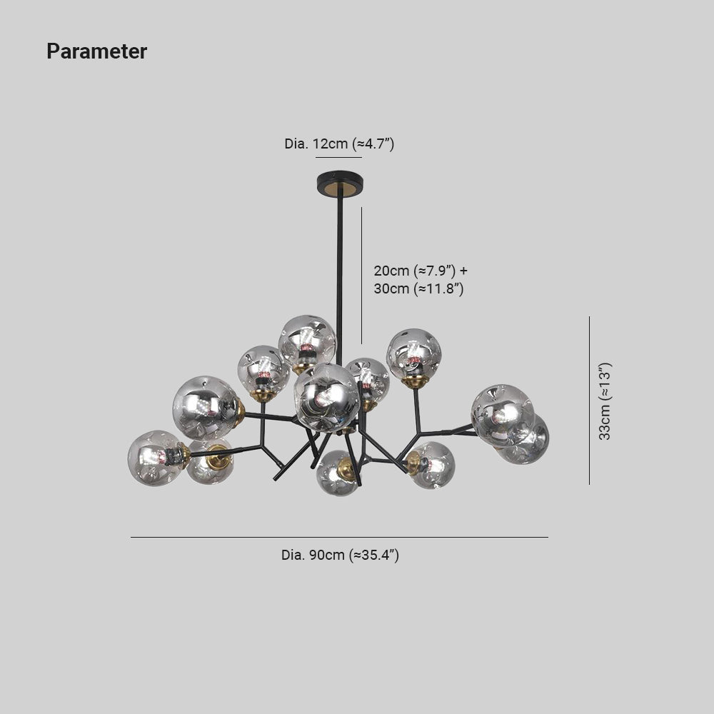 Valentina Moderne Nordique Suspension Métal Verre Salon Chambre à Coucher - Neutralighting