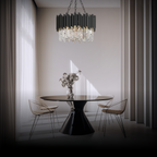 Kristy Suspension LED Industrielle Noir Cylindrique En Verre/Métal Salon - Neutralighting