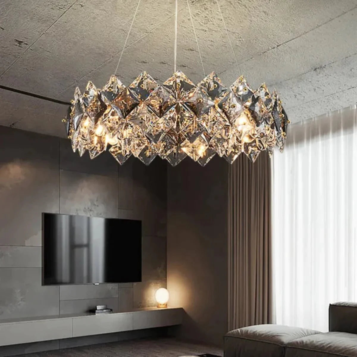 Kristy Cristal Moderne Lustre 6 Lumières Salon/Chambre à Coucher - Neutralighting