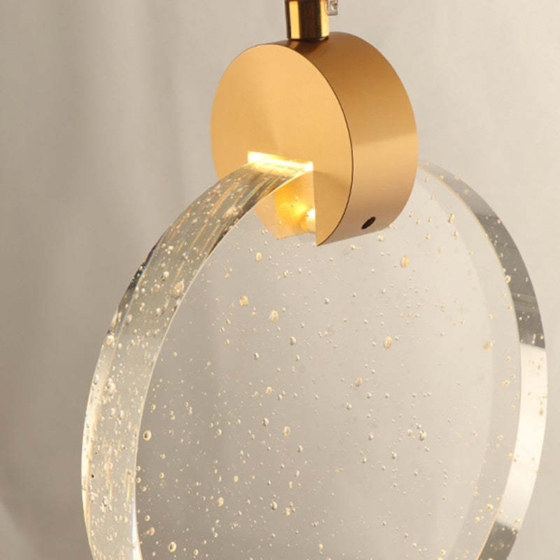 Kristy Suspension Ronde Nordique, Métal/Cristal, Doré, Escalier/Salon - Neutralighting