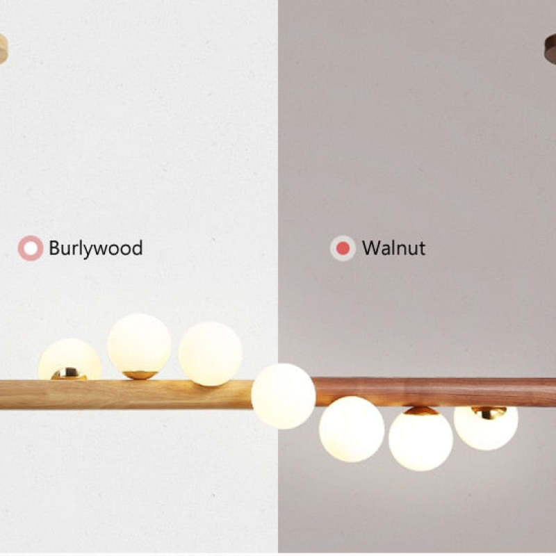 Valentina Verre Bolla Suspension en Bois/Noce - Neutralighting