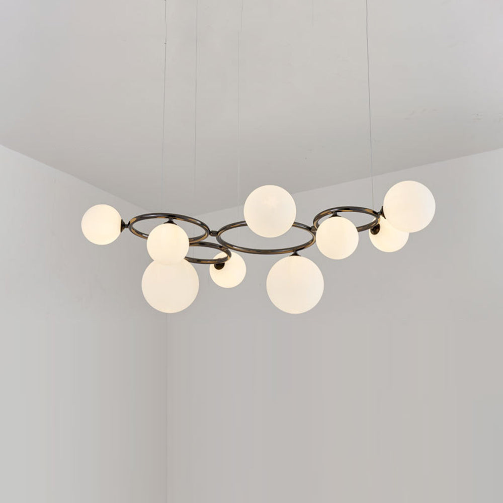 Valentina Luminaires Suspensions Anneau Moderne Métal/Verre Noir/Blanc/Gris/Doré Chambre à Coucher - Neutralighting