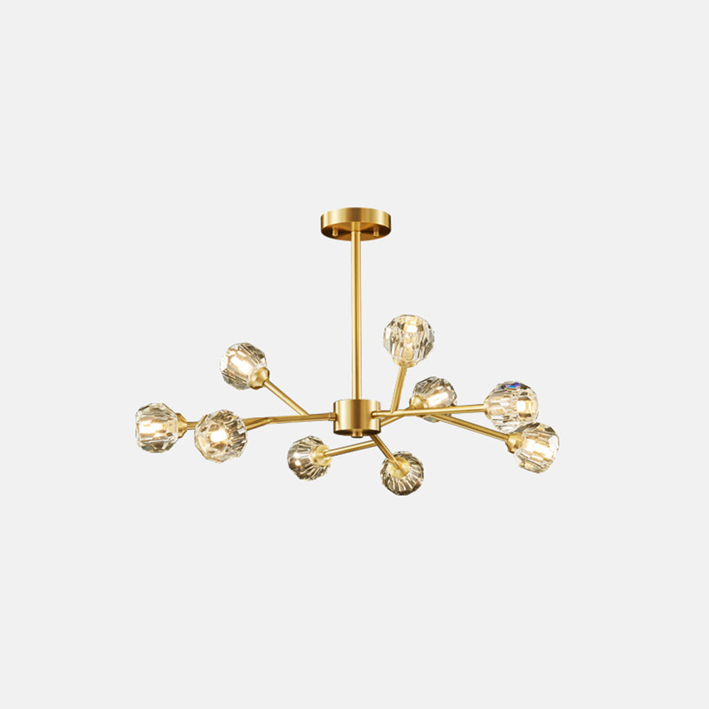 Valentina Luminaires Suspensions Multi Balle Moderne Cuivre/Cristal Noir/Doré Salon/Salle à Manger - Neutralighting