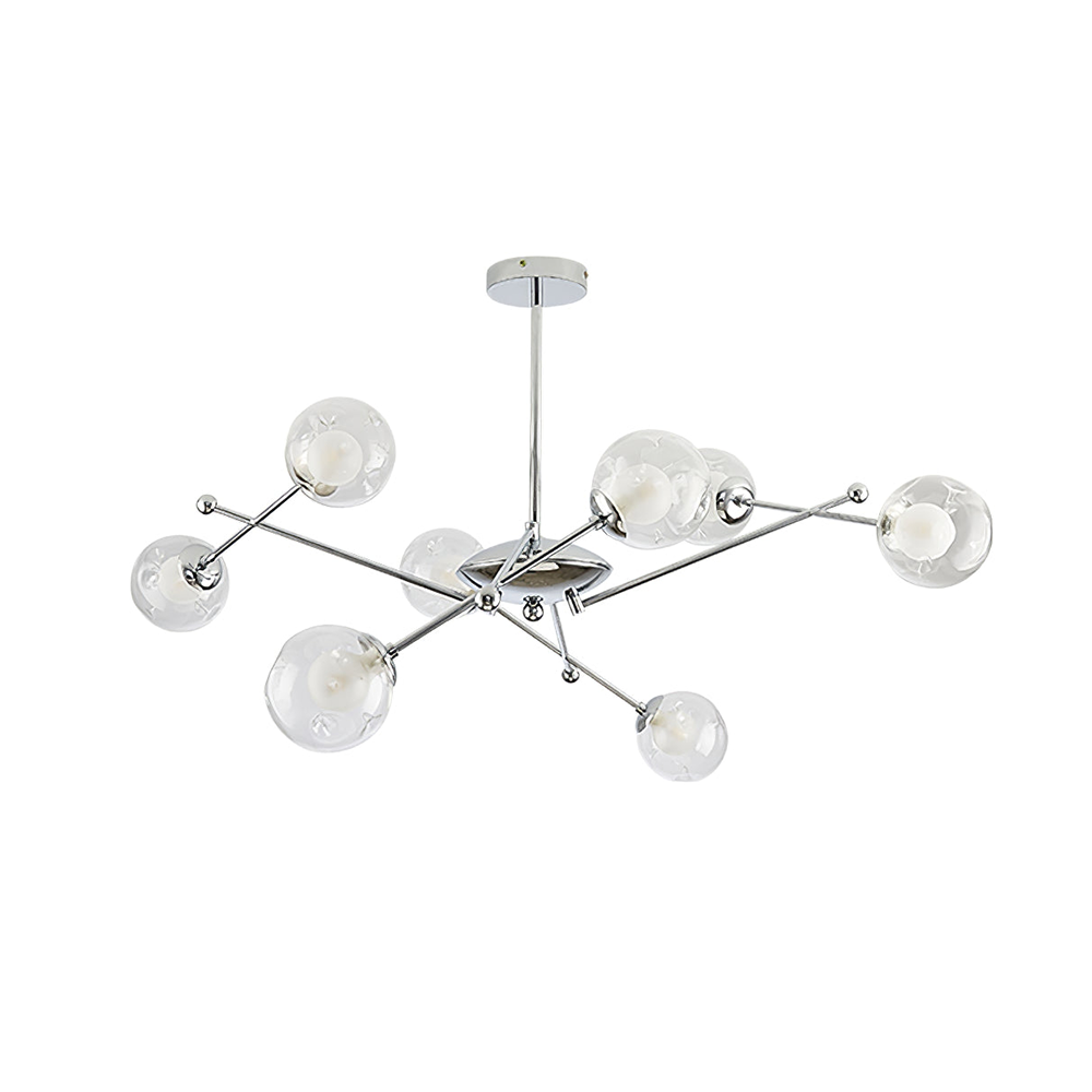 Valentina Lustre Bauhaus Nordique Argent Métal Verre Salon - Neutralighting