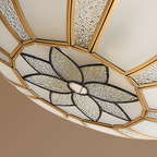 Silva Plafonnier Rétro Fleur Métal Verre Chambre à Coucher - Neutralighting
