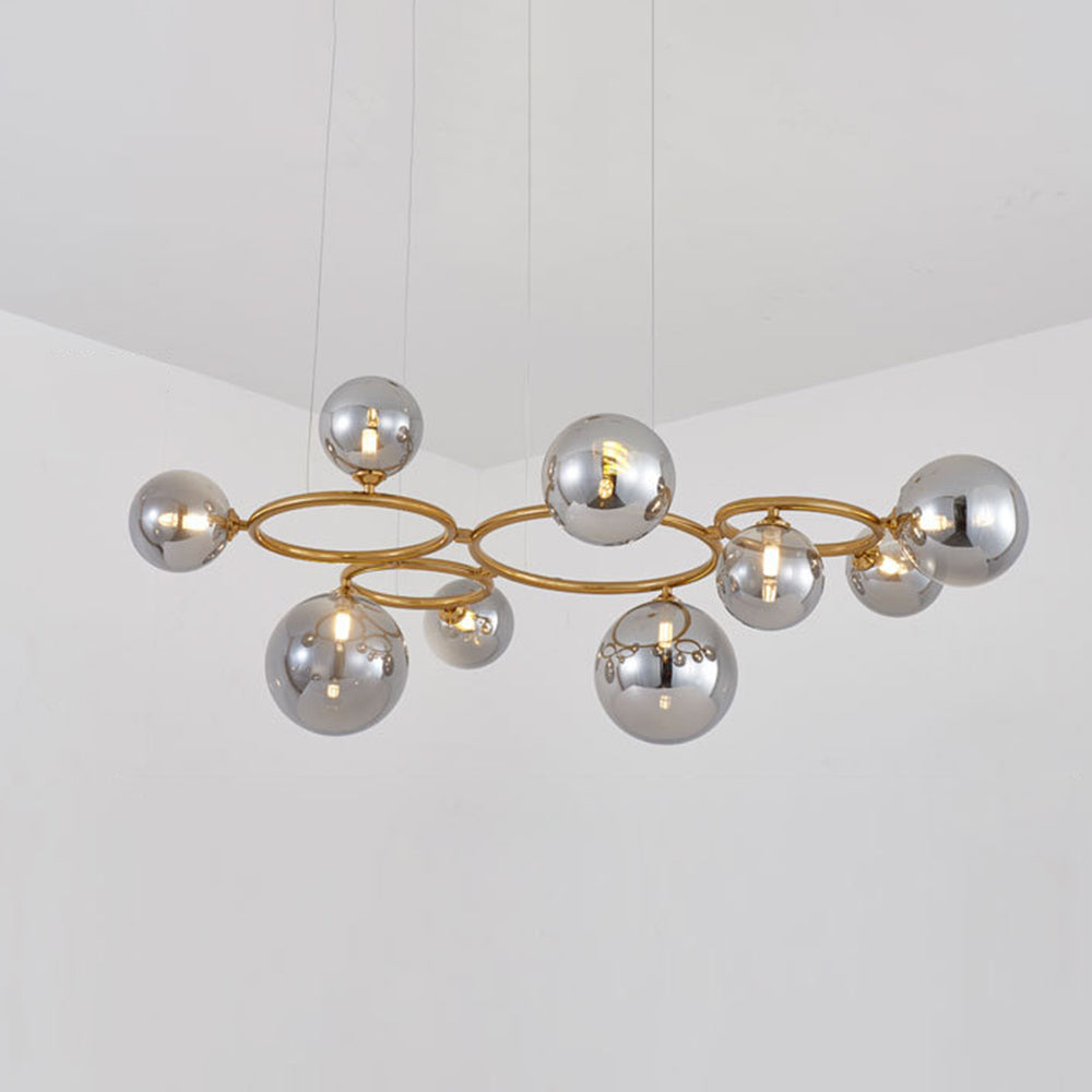 Valentina Luminaires Suspensions Anneau Moderne Métal/Verre Noir/Blanc/Gris/Doré Chambre à Coucher - Neutralighting