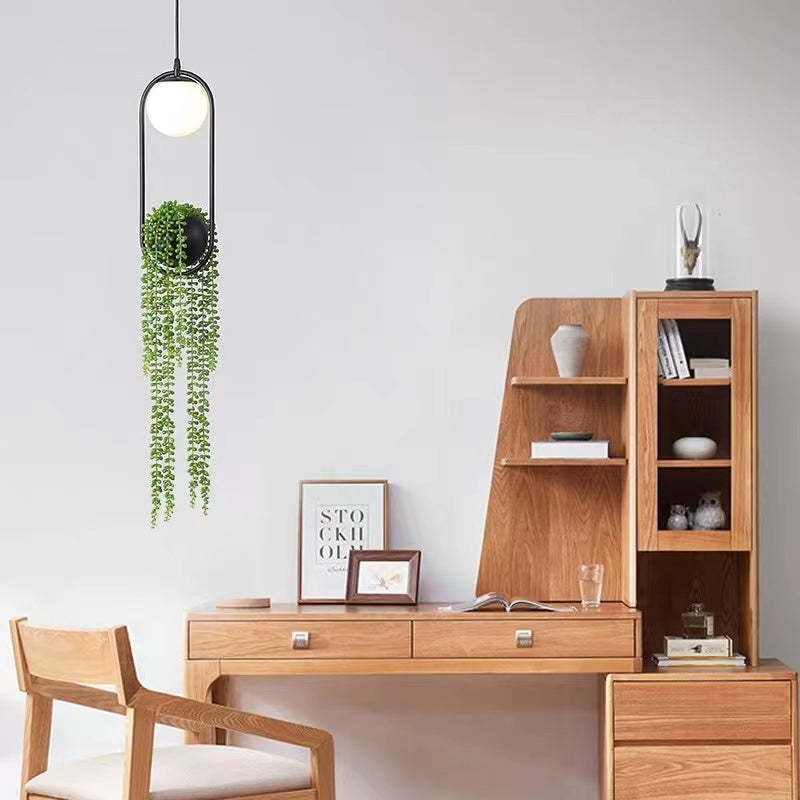 Ritta Suspension Globe Simple, Métal/Acrylique, Noir/Blanc, Chambre à Coucher/Cuisine - Neutralighting