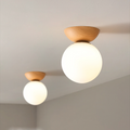 Valentina Nordique Japonais Glob LED Plafonnier/Suspension Métal Verre Chambre à coucher, Burlywood - Neutralighting