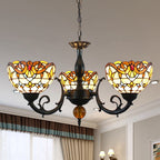 Tiffany Vintage LED Lustre Verre Salon/Chambre À Coucher - Neutralighting
