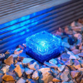Ray Lampe Extérieur au Sol Glace Moderne, Verre, Bleu/Jaune/Blanc, Cour - Neutralighting
