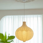 Ritta Japonais Conception Globe Bois Papier LED Suspension Salon - Neutralighting