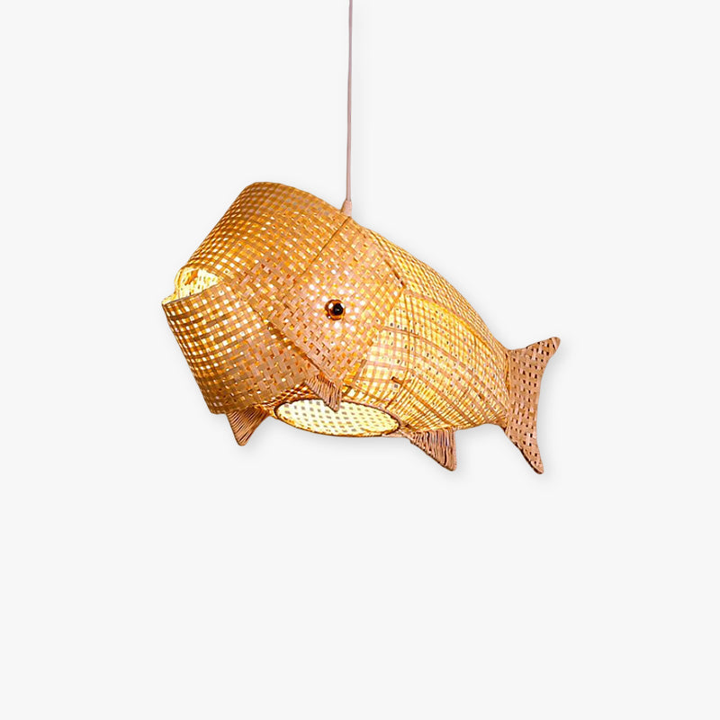 Ritta Luminaires Suspension Poisson Simple Métal/Rotin, Salon - Neutralighting