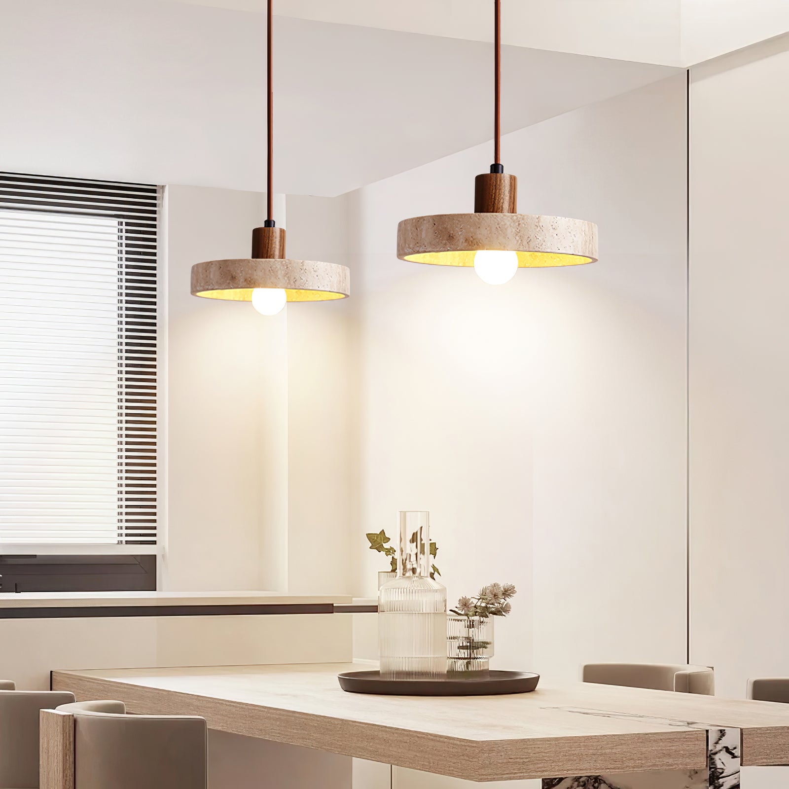 Evvynor Travertin Pendentif Lumière - Neutralighting