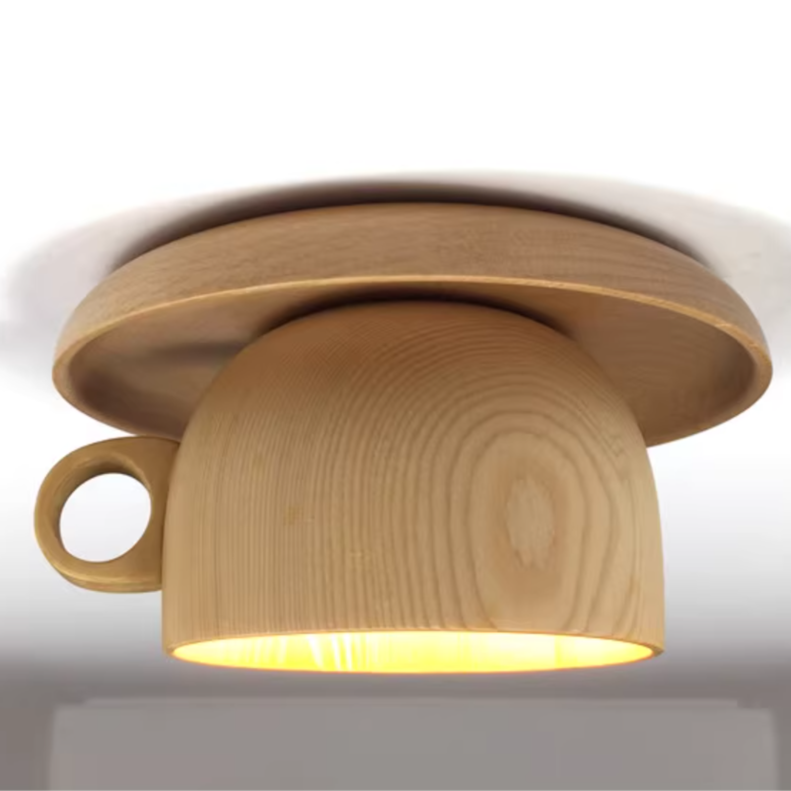 Arisha Moderne Bois Tasse Plafonnier Chambre à Coucher - Neutralighting