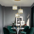 Vina Suspension Ronde/Carré Nordique. Métal/Verre. Noir/Or. Salon/Bar - Neutralighting