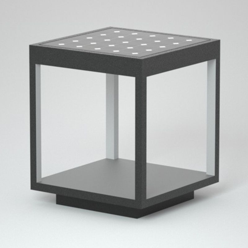 Ray Lampe de Poteau Rectangulaire Moderne, Métal, Noir, Jardin - Neutralighting