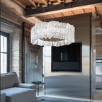 Kristy Suspension Anneau Simple, Acrylique/Acier, Or/Blanc Chambre - Neutralighting