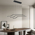 Arisha Lustre Linéaire Minimaliste, Metal/Gel de silice, Noir/Blanc, Chambre - Neutralighting