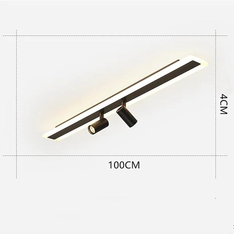 Aim Plafonnier Linéaire Minimaliste Métal/Acylique Noir Salle à Manger - Neutralighting