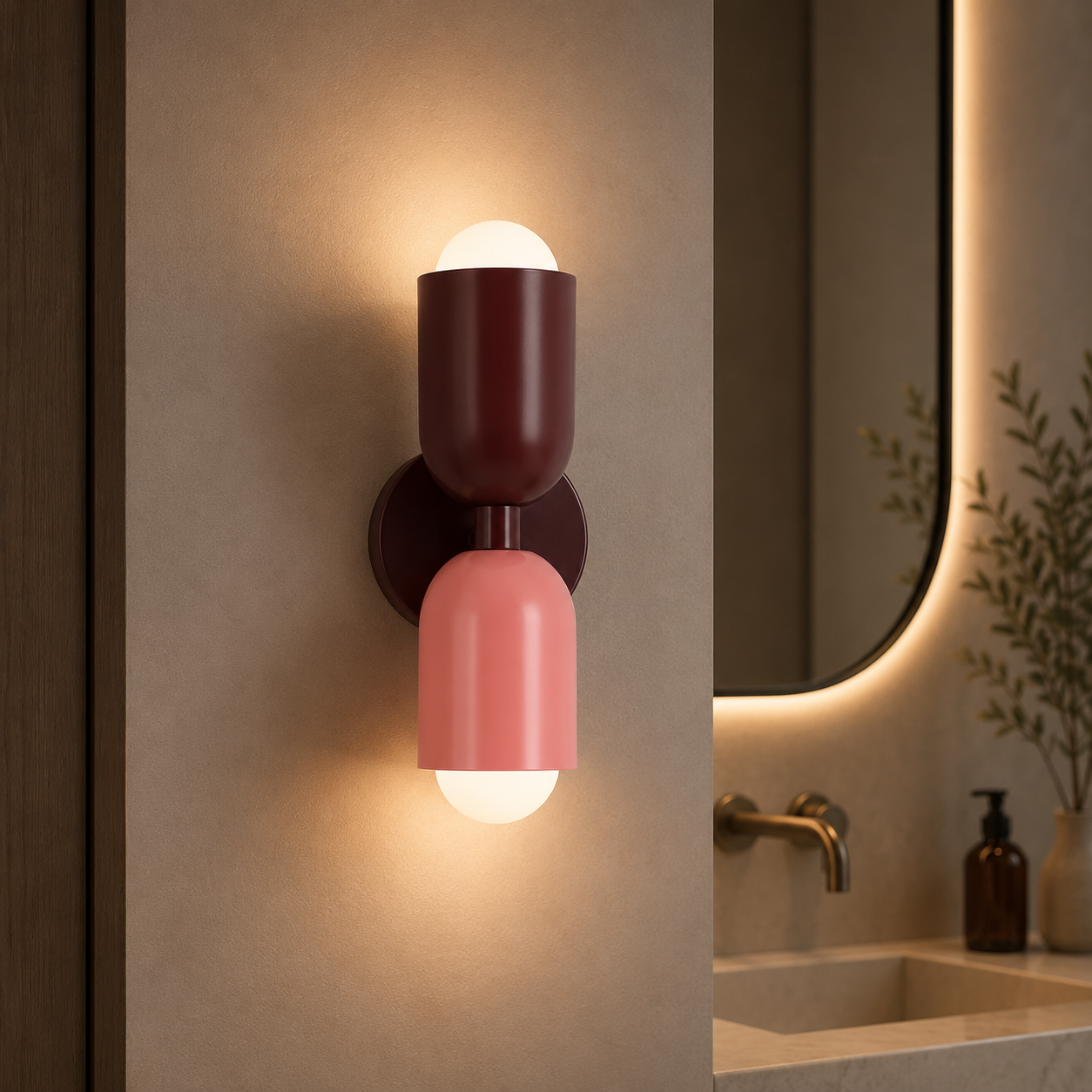Kira Applique Murale Cylindre Scandinave Métal Coloré Salon