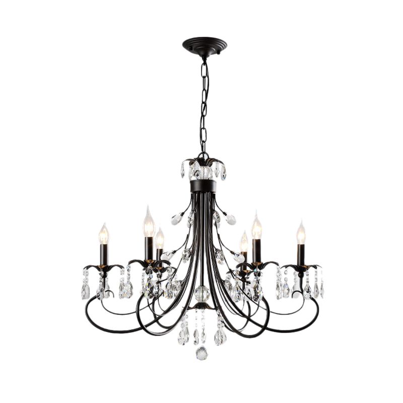 Silva LED Suspension Noir Métal Cristal Salle à manger Salon - Neutralighting