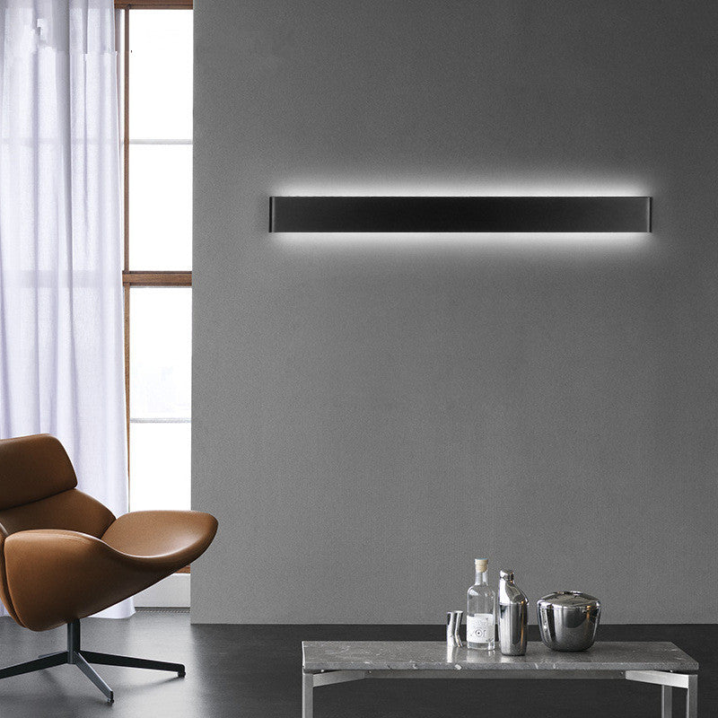 Ray Applique Murale Rectanglaire Minimaliste, Métal/Acrylique, Noir/Blanc, Salle de Bain - Neutralighting