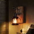 Silva Applique Murale Lanterne Industrielle/Rétro, Métal/Bois, Bronze, Salon - Neutralighting
