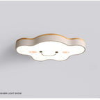 Aria Plafonnier Nuage Moderne, Acrylique/Bois, Blanc/Vert/Rose, Chambre - Neutralighting