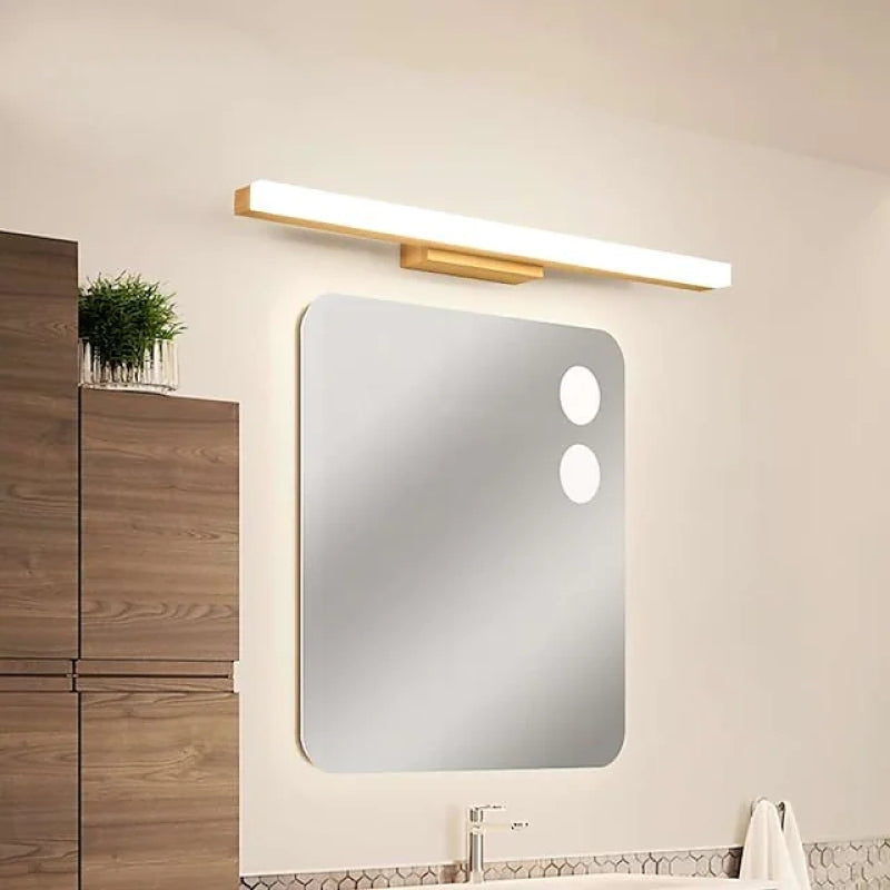 Quinl Applique Murale Miroir Linéaire Minimaliste. Bois. Noyer. Salon - Neutralighting