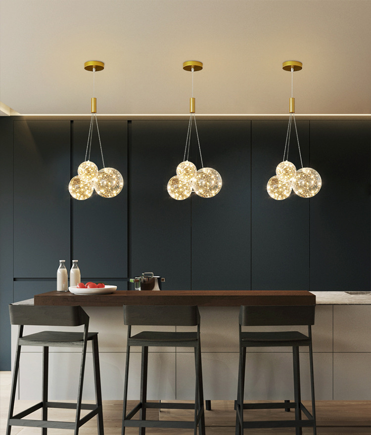 Valentina Suspension Bubble Moderne Métal/Verre Transparent/Étoilé Salon - Neutralighting