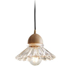 Valentina Rétro LED Suspension Bois Verre Salon/Chambre À Coucher - Neutralighting