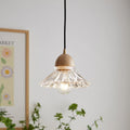 Valentina Rétro LED Suspension Bois Verre Salon/Chambre À Coucher - Neutralighting
