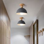 Muto Dôme Moderne LED Plafonnier Blanc/Gris Bois/Métal Salle d'étude - Neutralighting