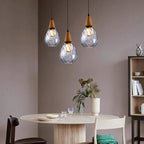 Arisha Vintage LED Suspension Ambre Verre Bois Chambre à coucher - Neutralighting