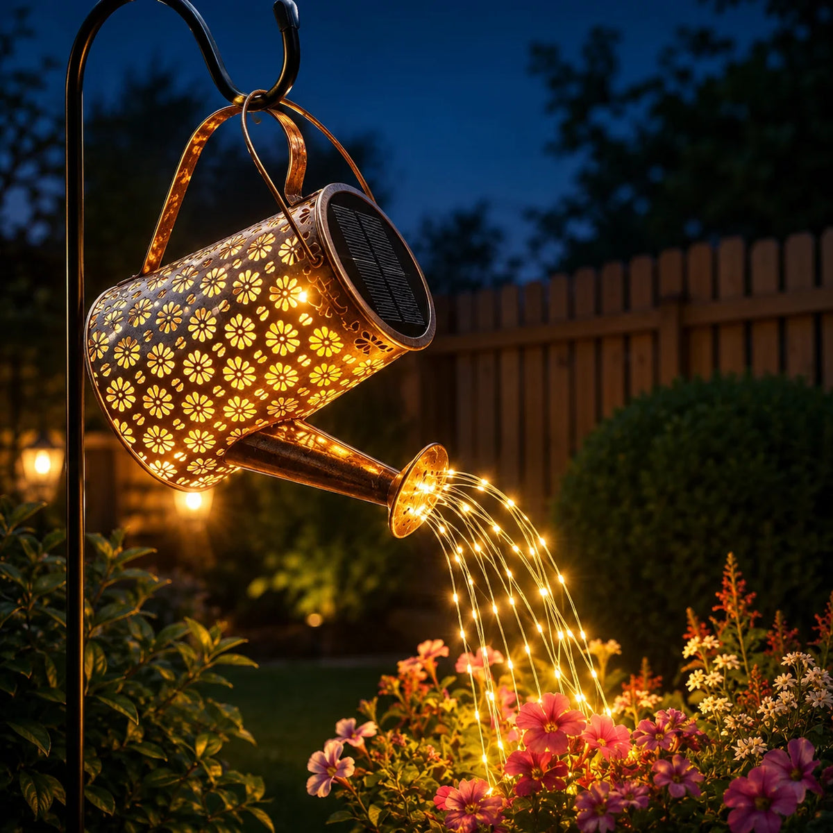 Arrosoir lumineux solaire LED à suspendre pour jardin – Soléane