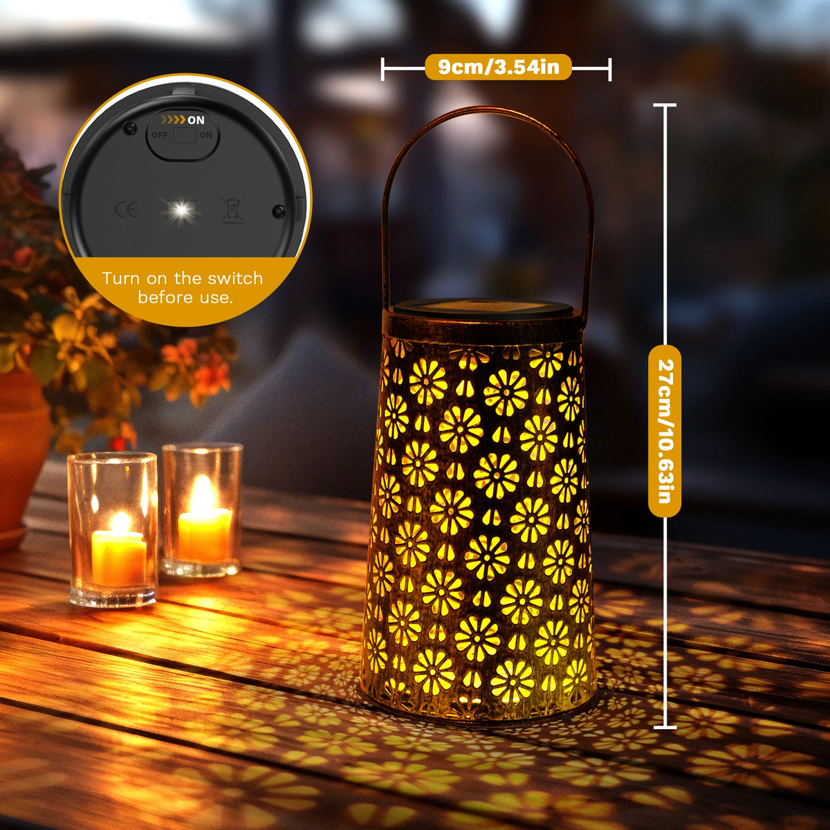 Lanternes solaires LED à motif tournesol pour jardin, lot de 4 – Héliance