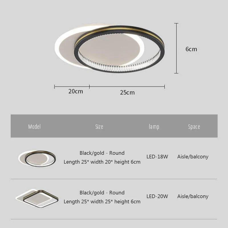 Plafonnier — Plafond moderne à LEDs lampes pour salon chambre luxe décor luminaires intérieur couloir plafonnier avec télécommande