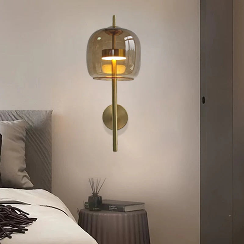 Arisha Moderne Intérieur Applique Murale Métal Verre Chambre à Coucher - Neutralighting