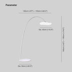 Aria Design Lampadaire Arc Simple Métal Blanc/Noir Salon