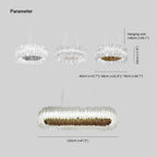 Kristy Suspension Anneau Simple, Acrylique/Acier, Or/Blanc Chambre - Neutralighting