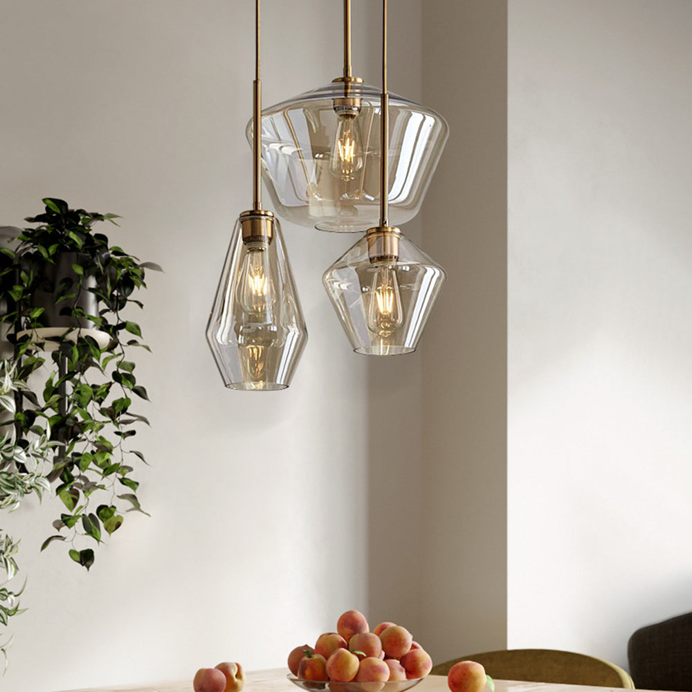 Valentina Suspension Moderne, Verre, Clair/Ambre, Chambre/Salle de Bain - Neutralighting