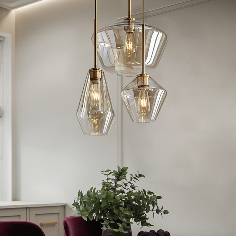 Valentina Suspension Moderne, Verre, Clair/Ambre, Chambre/Salle de Bain - Neutralighting
