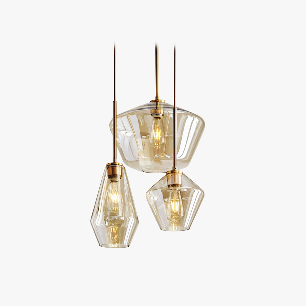 Valentina Suspension Moderne, Verre, Clair/Ambre, Chambre/Salle de Bain - Neutralighting