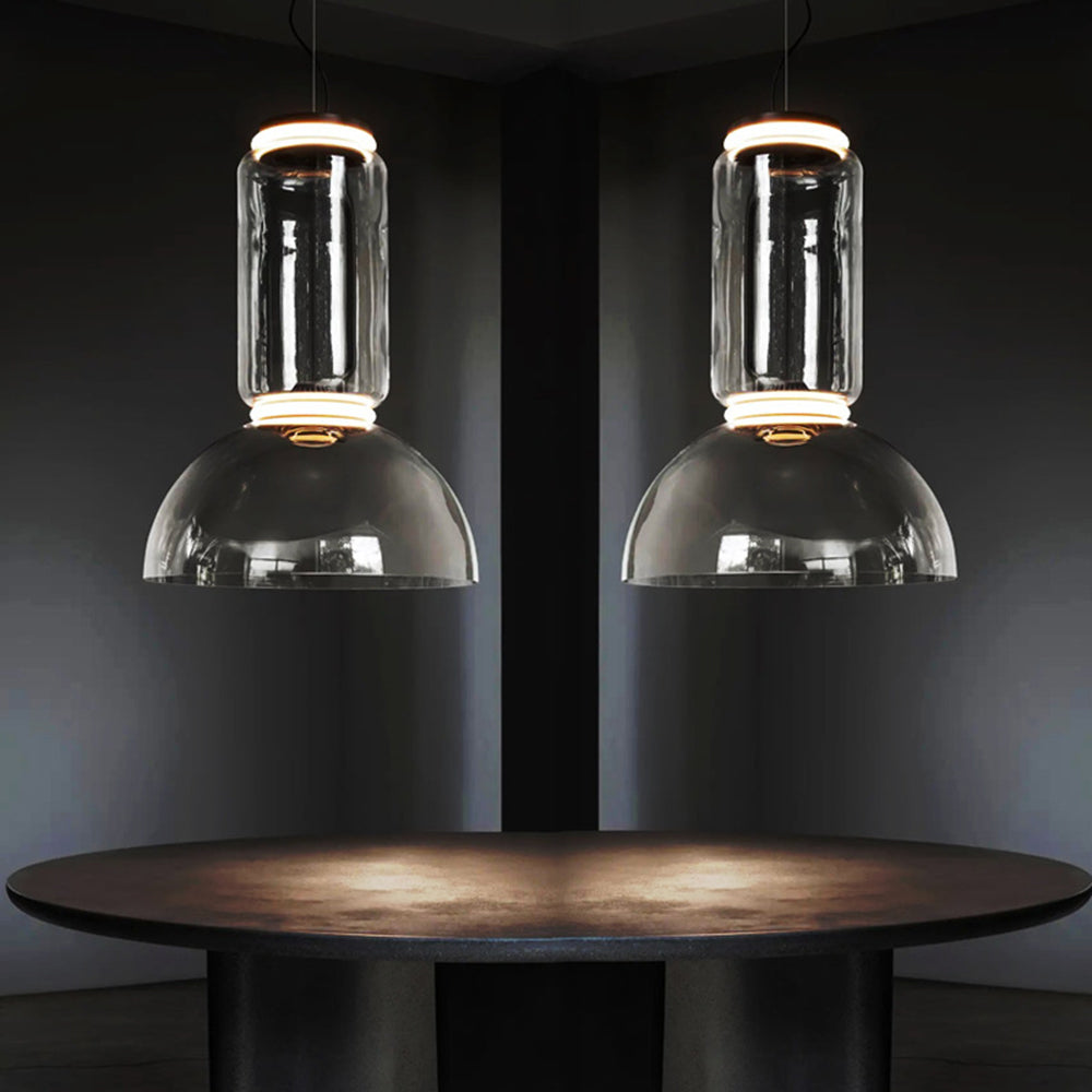 Valentina Luminaires Suspensions LED Cylindre Minimalisme Métal/Verre Transparent Salon/Chambre à Coucher - Neutralighting