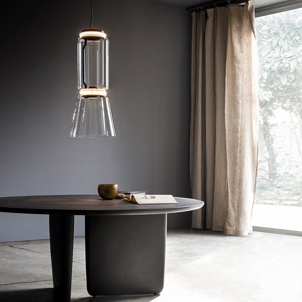Valentina Luminaires Suspensions LED Cylindre Minimalisme Métal/Verre Transparent Salon/Chambre à Coucher - Neutralighting